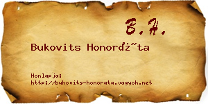 Bukovits Honoráta névjegykártya